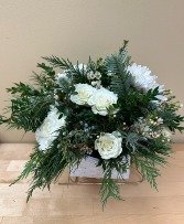 White Christmas Basket Arrangement