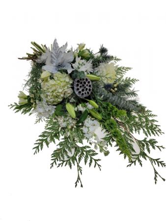 White Christmas Hand Tie Bouquet in Invermere, BC | INSPIRE FLORAL BOUTIQUE White Christmas Hand Tie Bouquet in Invermere, BC | INSPIRE FLORAL BOUTIQUE
