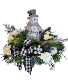 White Christmas Light-up Snowman Centerpiece
