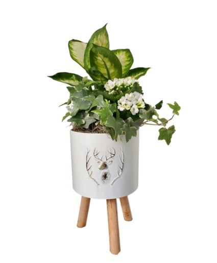 WHITE CHRISTMAS STAND PLANTER 6