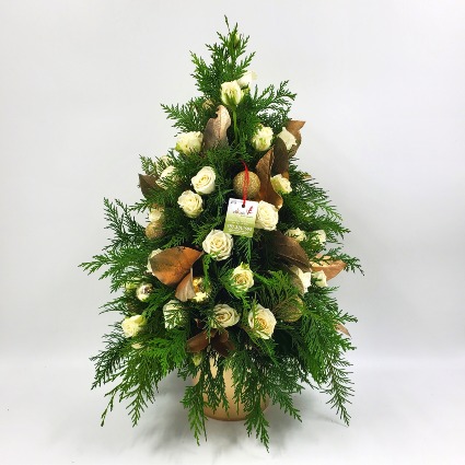 White Christmas Tiny Tree Christmas arrangement