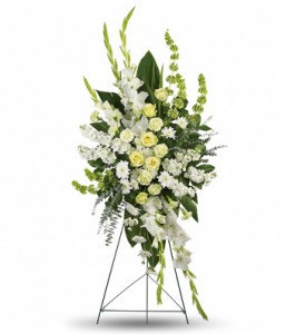 White Condolence Spray sympathy flowers
