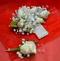 White Corsage and Boutonniere-11C &11D  