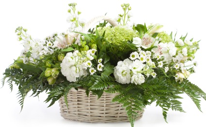 White Crispness Basket Arrangement