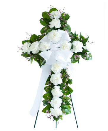 White Cross Spray  in Vacaville, CA | Vior Floral Art