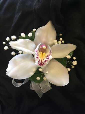 cymbidium orchid accented with filler  Prom corsage 