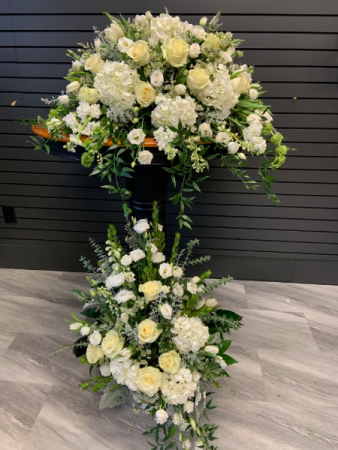 WhIte Dedication Duo Sympathy in West Bridgewater, MA | Pillsbury Florist at Studio 27 Flowers