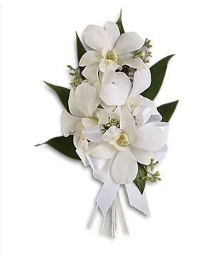 White Dendrobium Corsage 