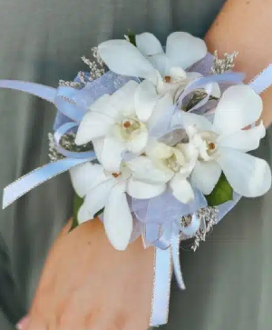 White dendrobium orchid corsage Orchid corsage 