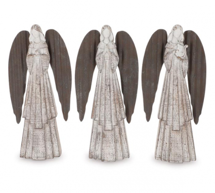 White Distressed Angel Figurine