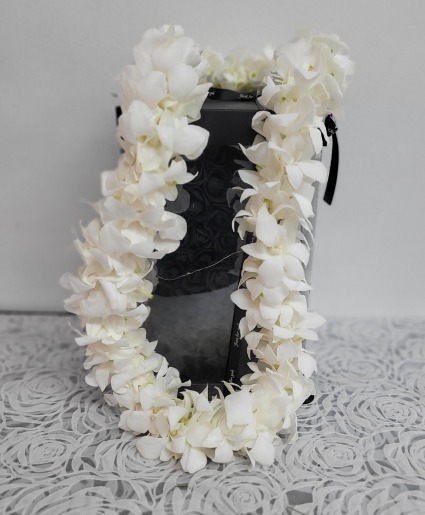 White double orchid lei Graduation