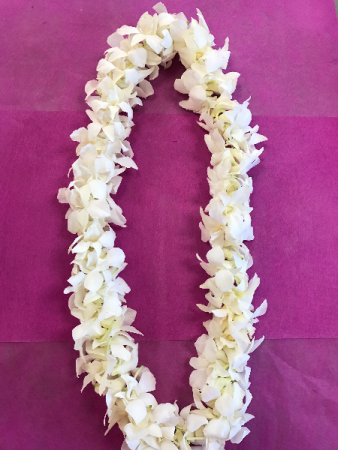 White Double Orchid Lei ORCHID LEI