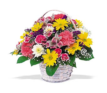 White floral Basket