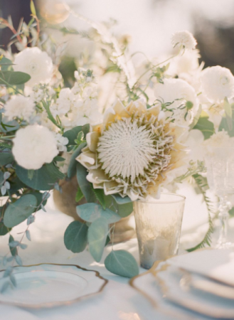 White Floral Centerpiece Wedding Reception