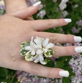 White Floral Ring Prom Accessory