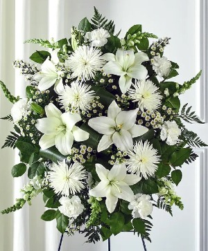 Elegant White Floral Standing spray  sympathy 