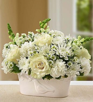 White flower basket sympathy