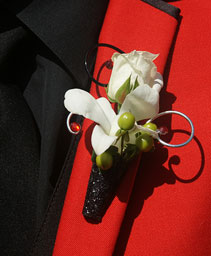 White Flower Boutonniere Prom Flowers