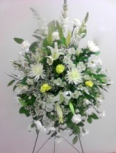 White funeral standing spray, MO-113 Fresh floral