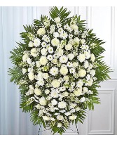 White Funeral Standing Spray sympathy arrangements