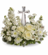 Crystal Cross Arrangement Sympathy Flowers