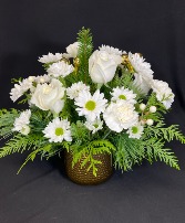White & Gold Winter Glow Fresh arrangement