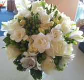 White & Green Nosegay Bridal Bouquet