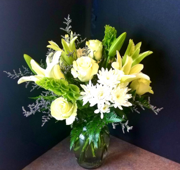 WHITE & GREEN VASE