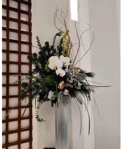 White Holiday Elevation Vase