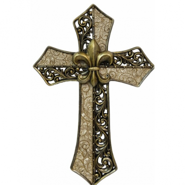 white Hollow Scrolled Cross cross