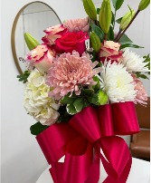 White Hydrangea, Cremon, Roses and Lillies 