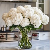 White Hydrangea Flower Arrangement  