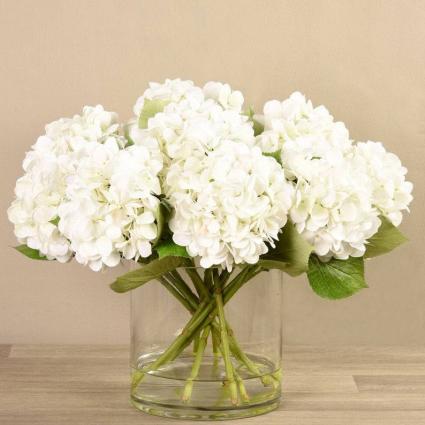 White Hydrangea Flower Arrangement  