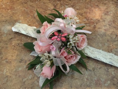 White Irredescent Corsage