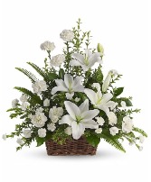 White Lilies Basket 