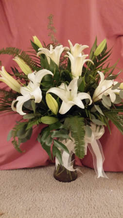 White Lilies vase arrangement