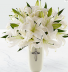 White Lilly Bouquet White lillies in cross vase