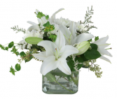 White Lily Victorian Bouquet  Vase
