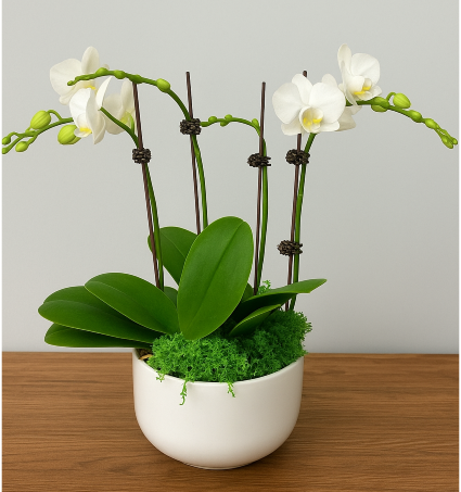 White Mini Orchid Planter