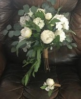 white mix flowers and greenery set 