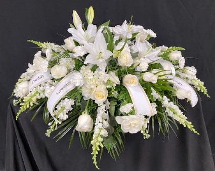 White Mixed Floral Casket Spray