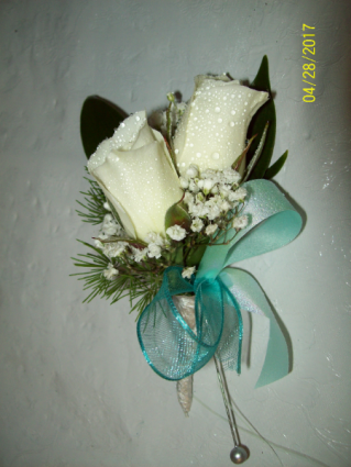 White Oceans Prom Boutonniere