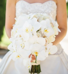 White Orchid  Cascade Bridal Bouquet