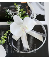 White Orchid Corsage Bracelet