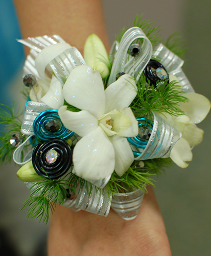 black and white corsages for prom