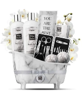 White Orchid Spa Gift Basket, Deluxe Stress Relief Gift Basket