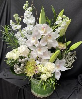 White Orchid Vase Arrangement 