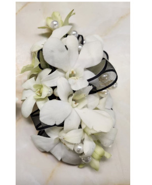 White Orchid wrist Corsagge 