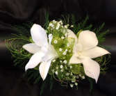White Orchid Wristlet Prom Flowers