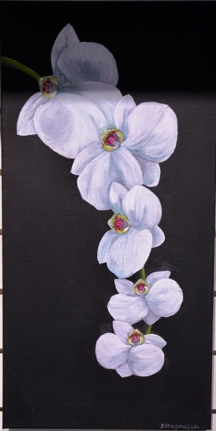 White Orchids  Acrylic on Canvas 